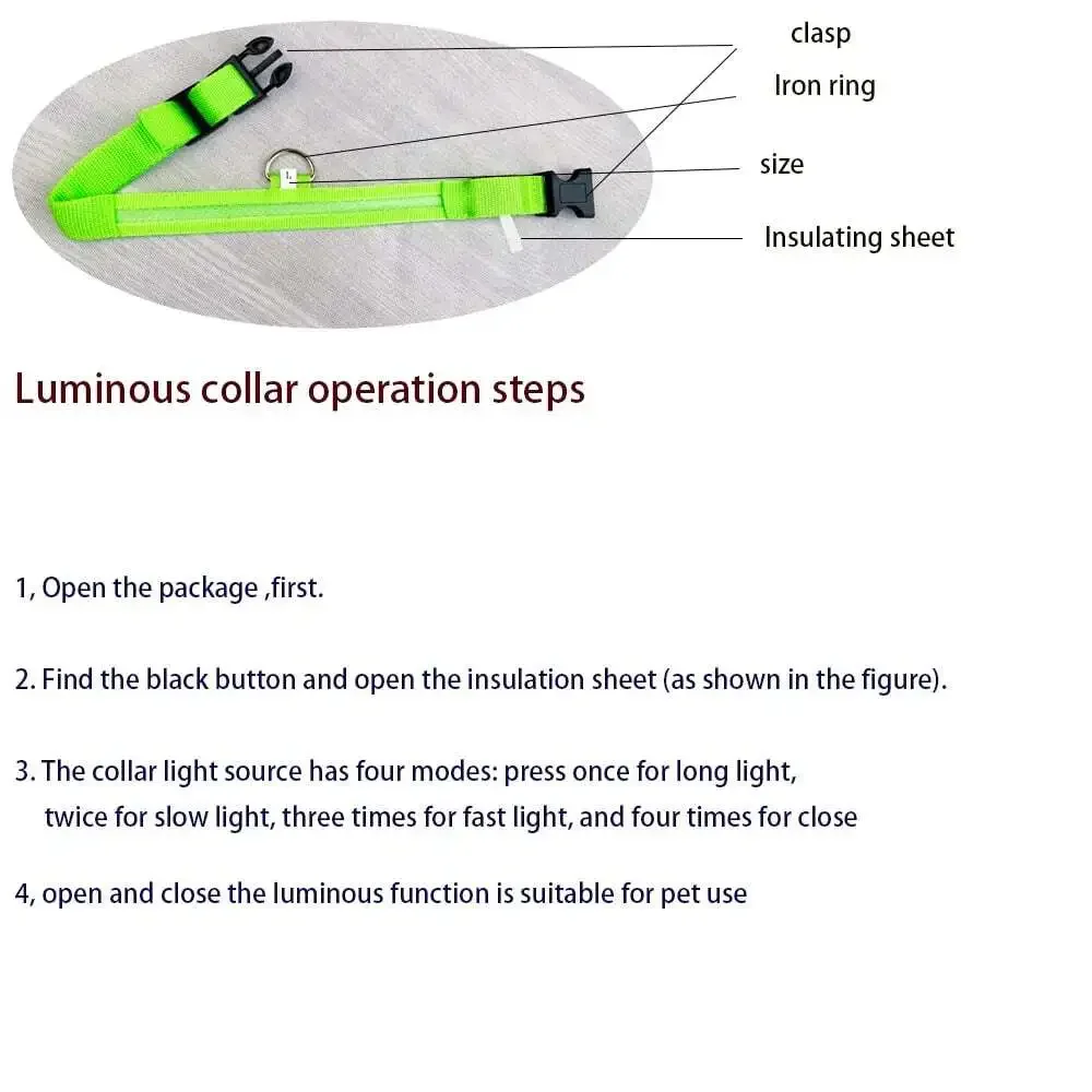 Nylon LED Night Safety Flashing Glow in the Dark Dog Leash Dogs Luminous Fluores